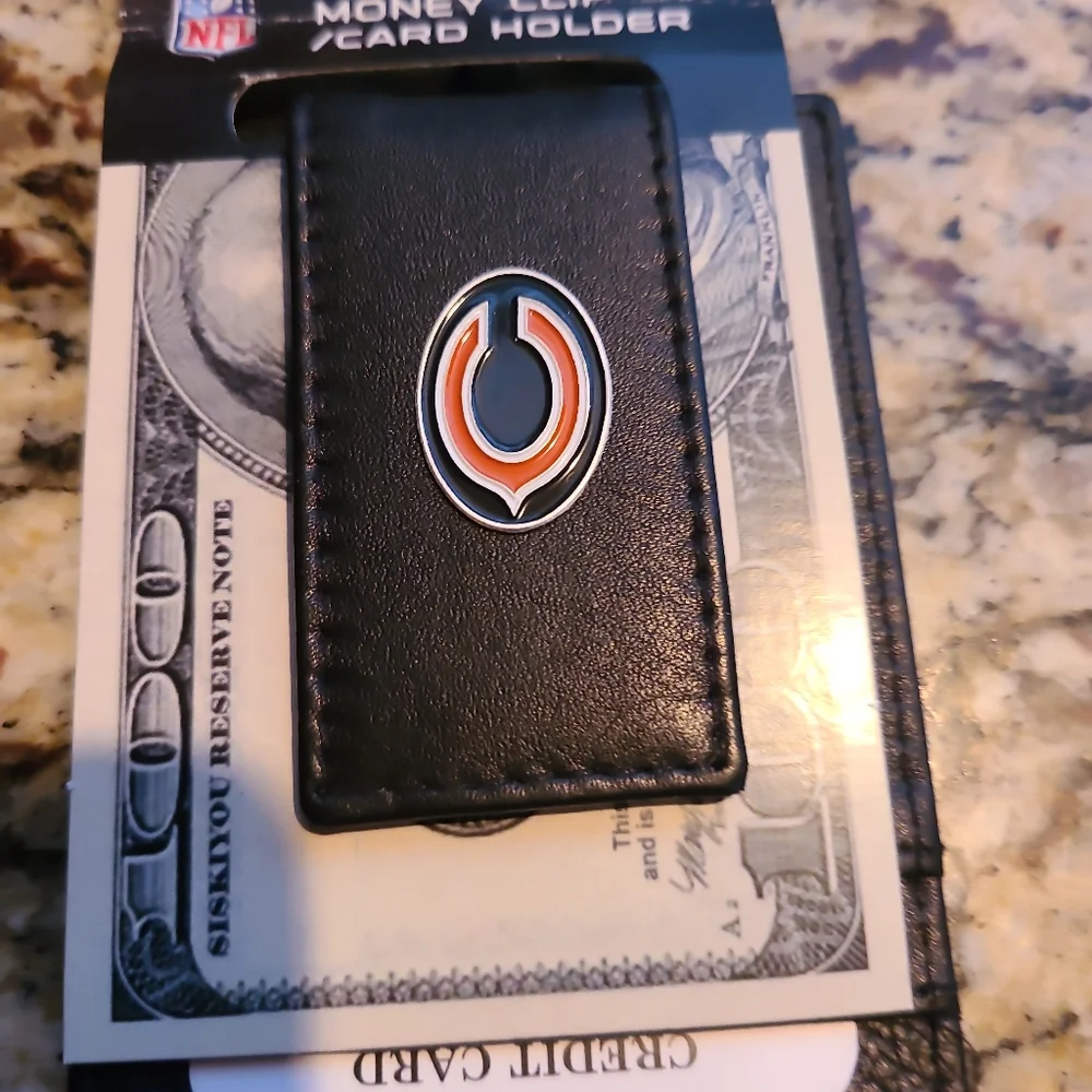 NWT Chicago Bears money clip/cardholder